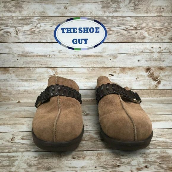 EASY SPIRIT PIERSON WOMEN'S SIZE 6 M BROWN LEATHER MULES CLOGS - Picture 3 of 10